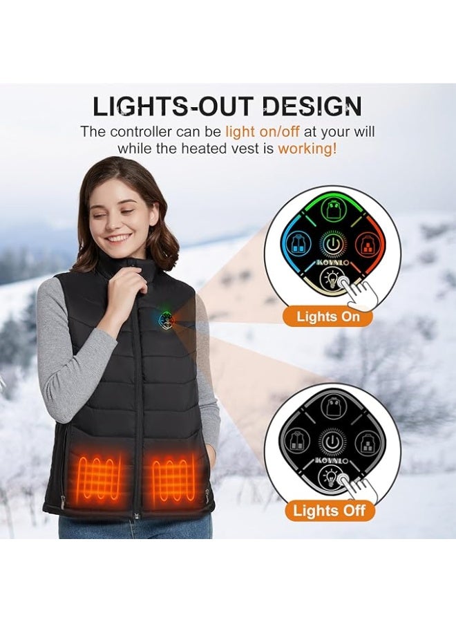 Womens Smart Electric Heated Vest - 5-in-1 Dual Controller Technology - "Lights-Out" Stealth Design - Lightweight Winter Heated Jacket for Outdoor Activities (Battery Not Included) - Image 3